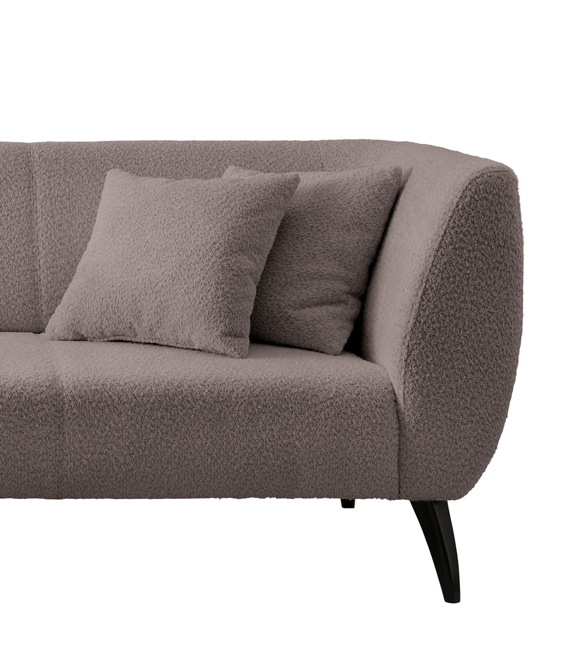 ECKSOFA in Bouclé Taupe  - Taupe/Schwarz, Modern, Holz/Textil (160/264cm) - MID.YOU