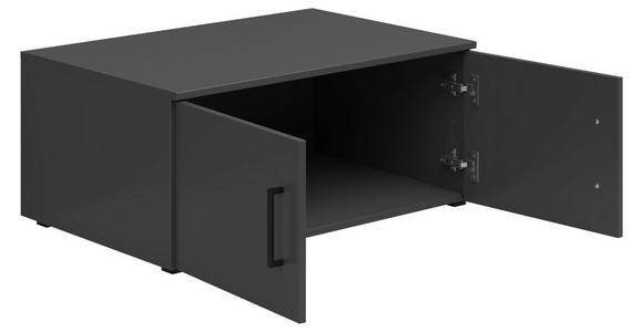 AUFSATZSCHRANK 80/35/52 cm  - Schwarz/Graphitfarben, MODERN, Holzwerkstoff/Kunststoff (80/35/52cm) - Carryhome