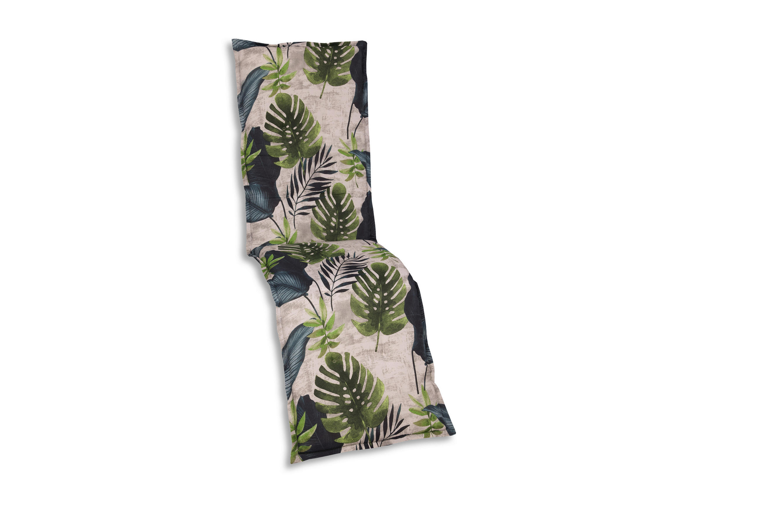 RELAXSESSELAUFLAGE Blätter  - Blau/Hellgrau, Basics, Textil (50/7/170cm)