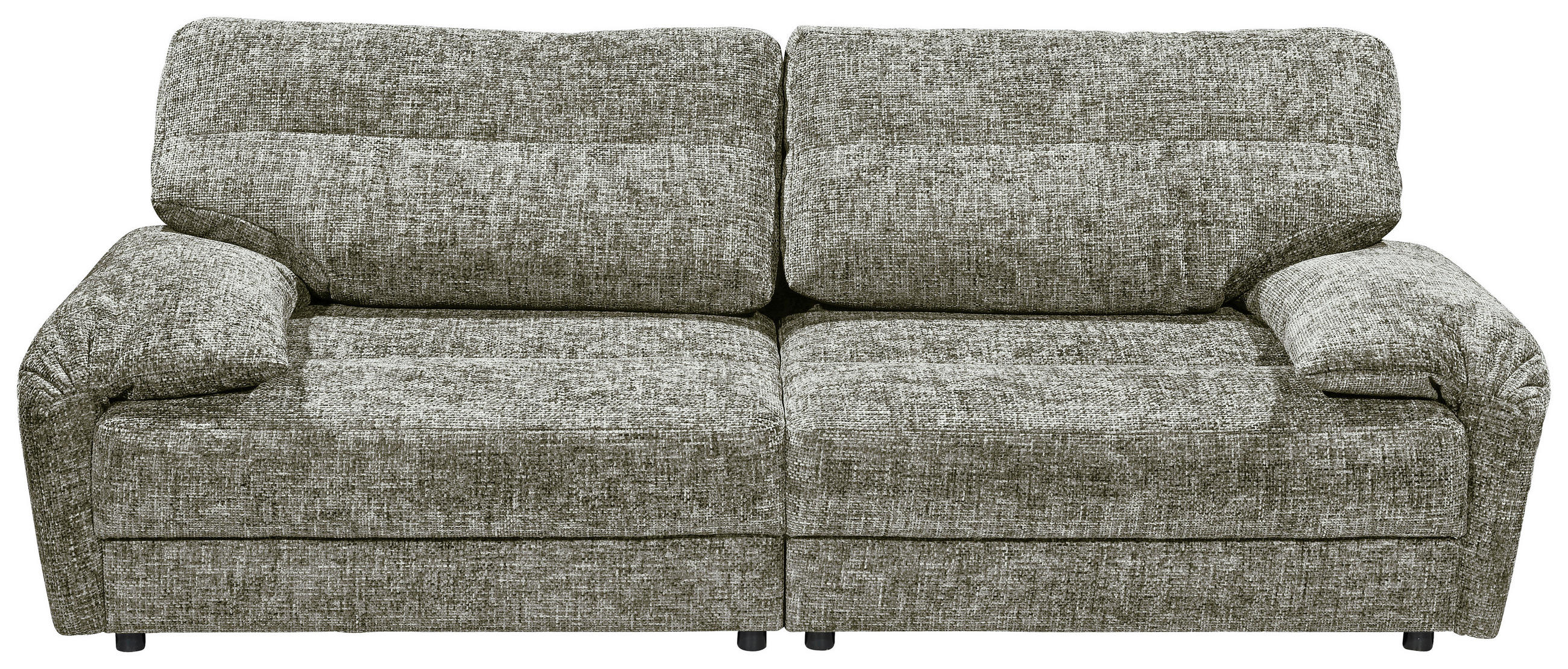 3-SITZER-SOFA Webstoff Grau  - Schwarz/Grau, KONVENTIONELL, Kunststoff/Textil (256/95/112cm) - MID.YOU