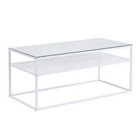 COUCHTISCH in Glas 100/50/45 cm  - Weiß, Design, Glas/Metall (100/50/45cm) - MID.YOU