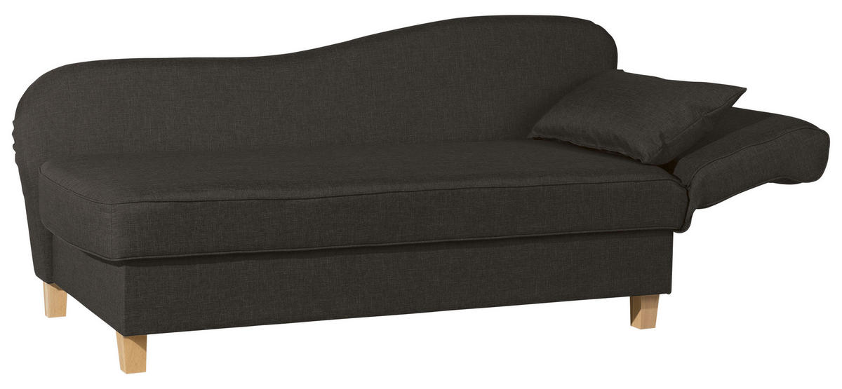 RÉCAMIERE in Flachgewebe Dunkelbraun  - Dunkelbraun/Buchefarben, Design, Holz/Textil (190/88/82cm) - Max Winzer