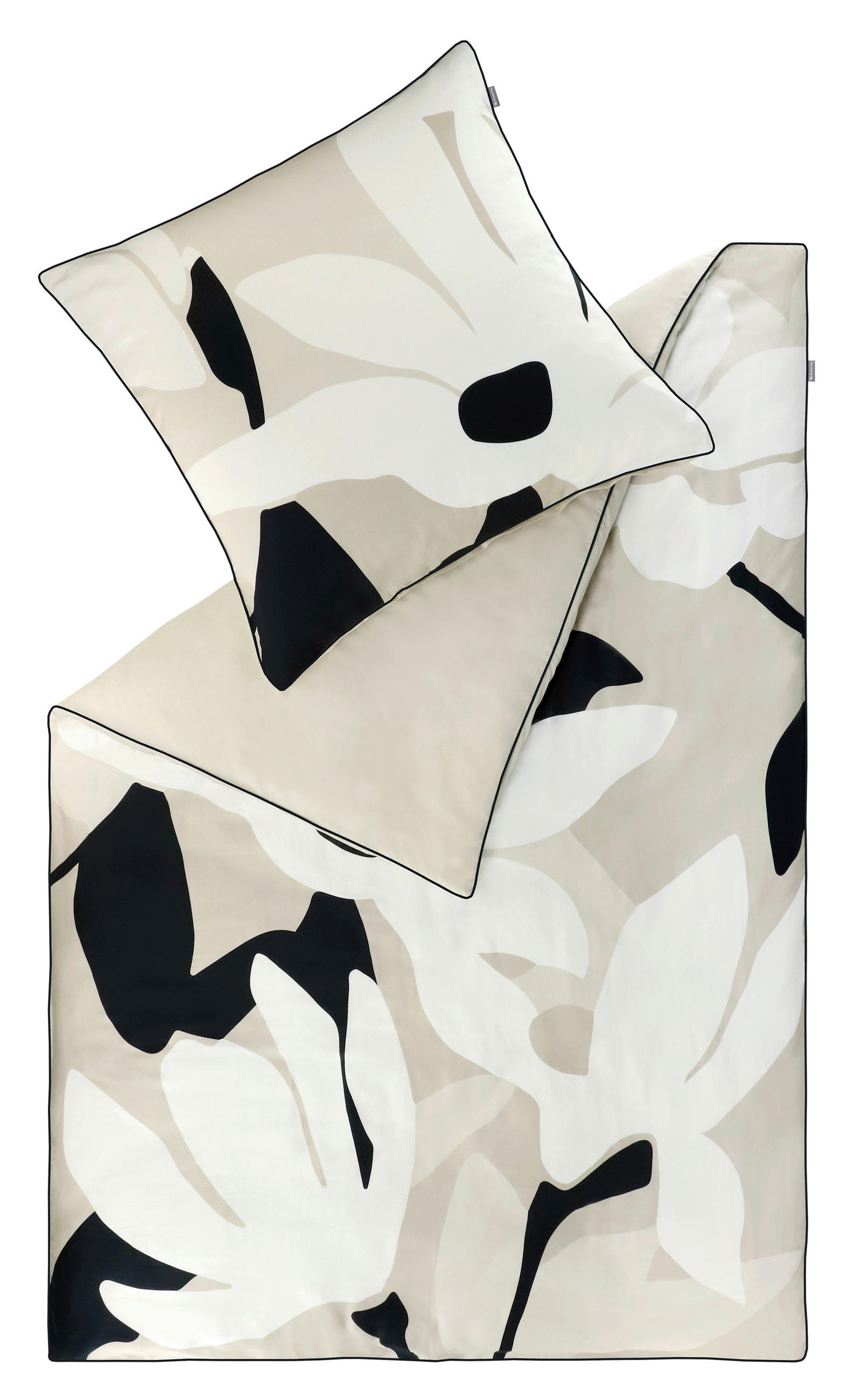 Musterring Wendebettwäsche MR-Harmony beige Creme, Schwarz, Beige 135x200 cm