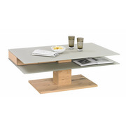 KONFERENČNÍ STOLEK - barvy dubu/jílová barva, Design, dřevo/sklo (120/75/43cm) - Voglauer