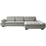 ECKSOFA  in Flachgewebe Hellgrau  341/204 cm  - Hellgrau/Schwarz, Design, Textil/Metall (341/204cm) - Xora