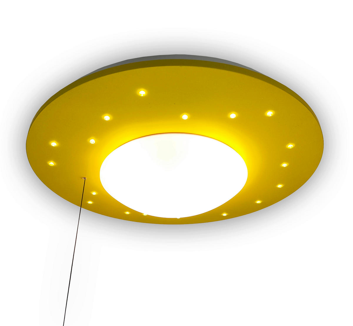 DĚTSKÉ STROPNÍ SVÍTIDLO, 54/11 cm  - bílá/žlutá, Basics, kompozitní dřevo/plast (54/11cm)