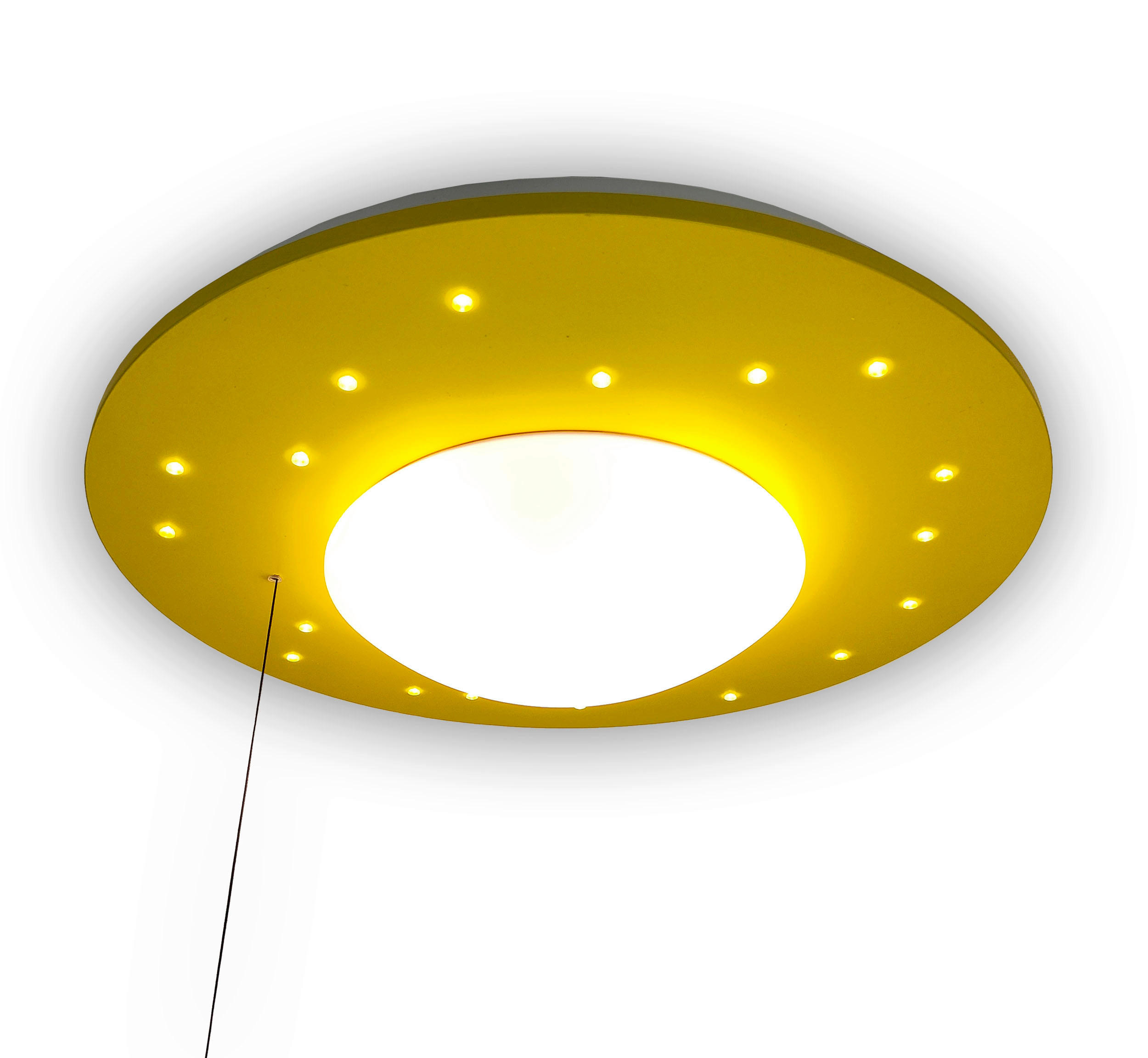 XXXLutz Kinderdeckenleuchte Gelb, Weiß 11 cm
