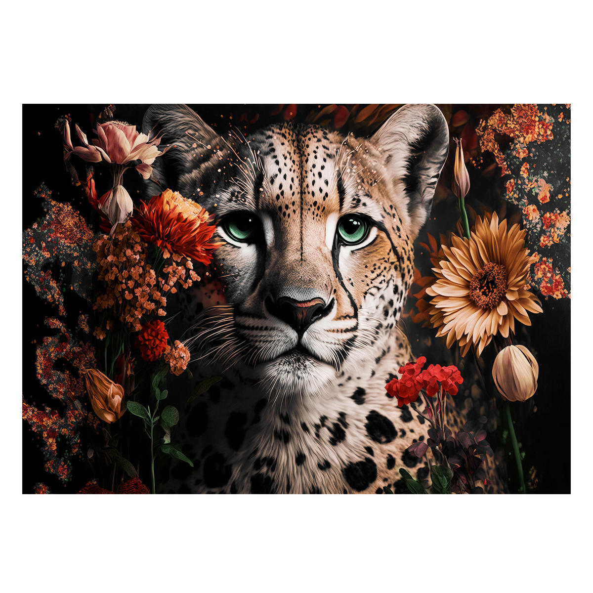 GLASBILD 120/80 cm  - Multicolor, Basics, Glas/Papier (120/80cm)