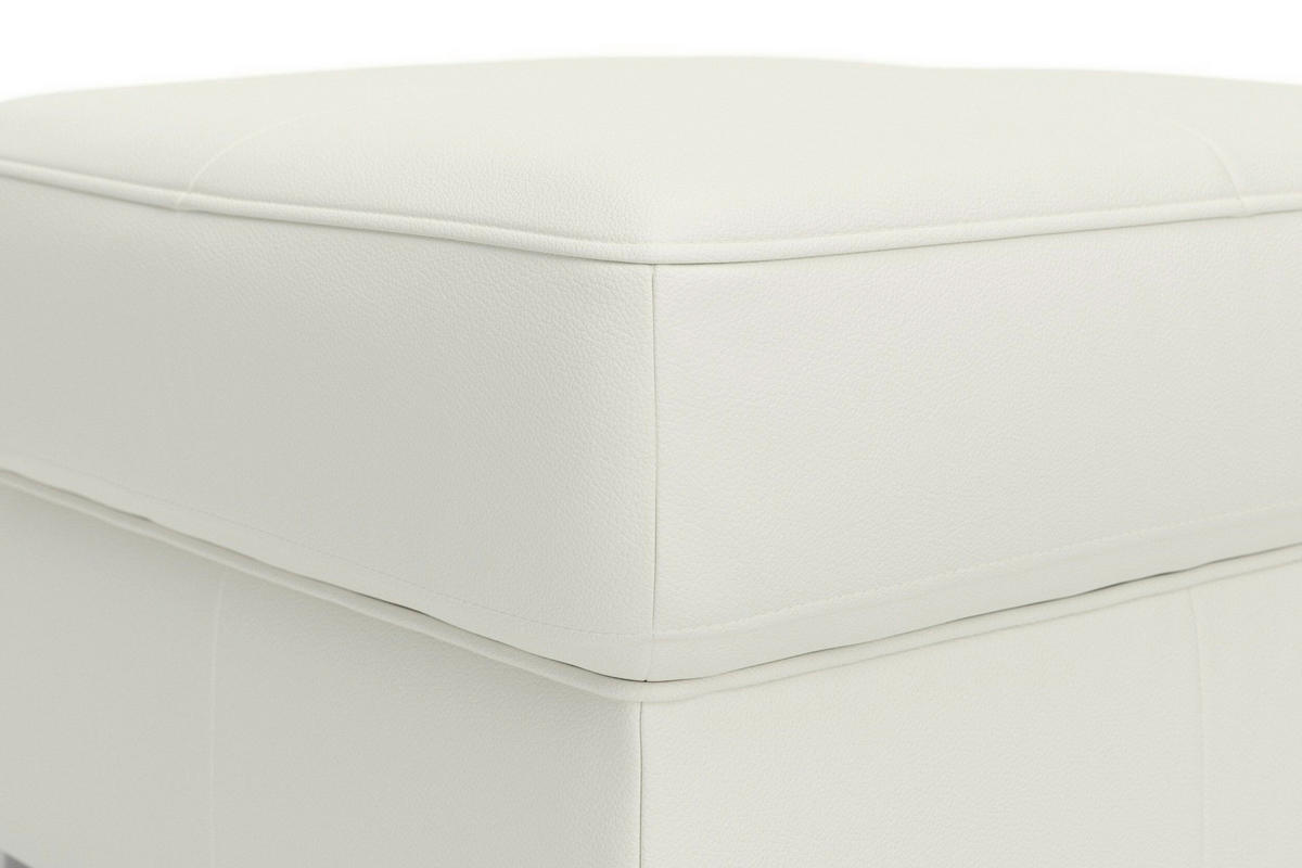 HOCKER ARNGAST E Echtleder Weiß  - Chromfarben/Weiß, Basics, Leder/Metall (58/48/58cm) - Sit & More