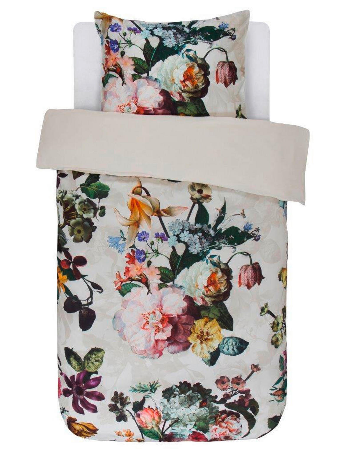 WENDEBETTWÄSCHE FLEUR DUVET COVER Satin 135/200 cm  - Creme, Trend, Textil (135/200cm) - Essenza