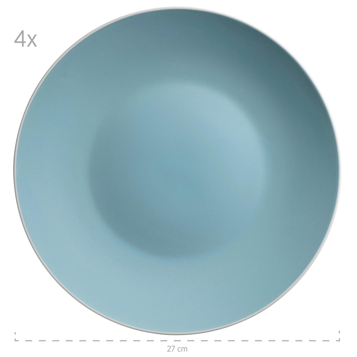 KOMBISERVICE Elissa 24-teilig  - Türkis, Basics, Keramik (46,5/33/32cm) - Mäser