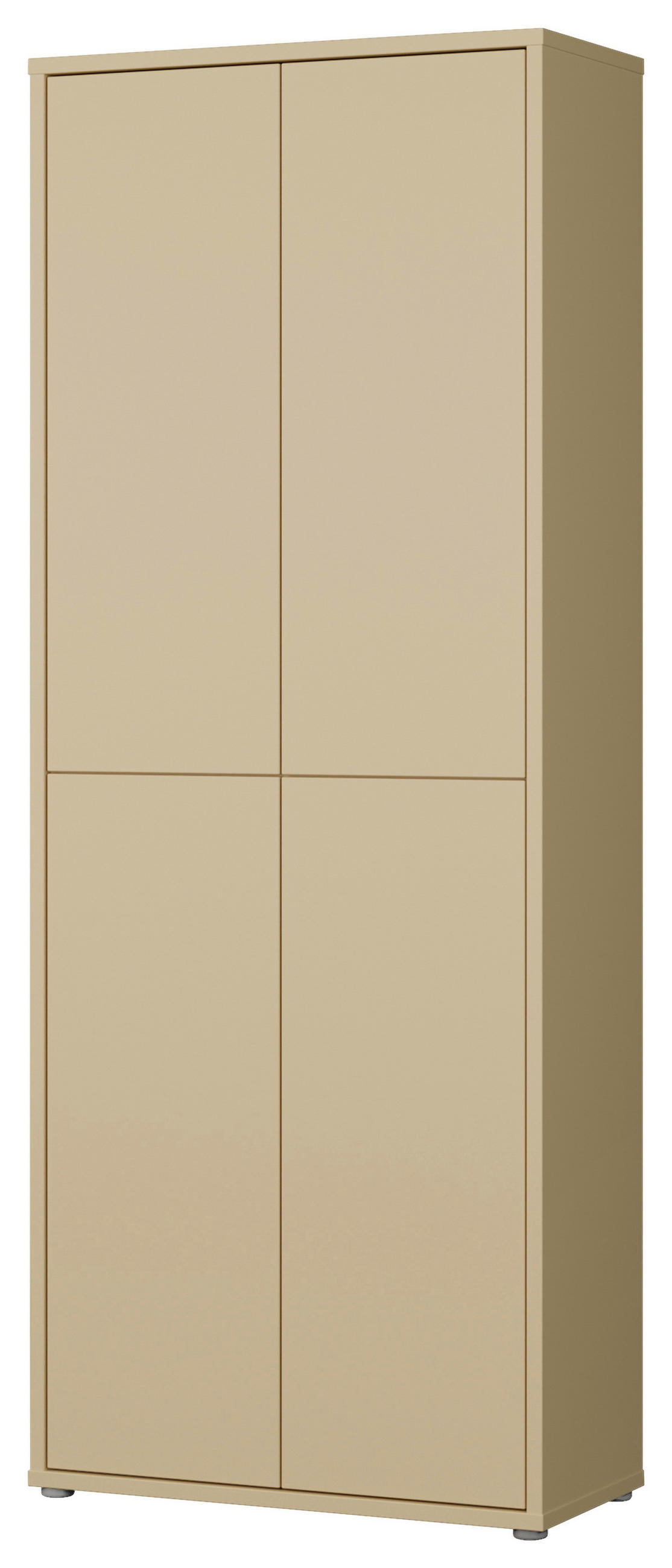 SCHUHSCHRANK Hellgelb  - Hellgelb/Grau, MODERN, Holzwerkstoff/Kunststoff (74,5/191,9/34,9cm) - Carryhome