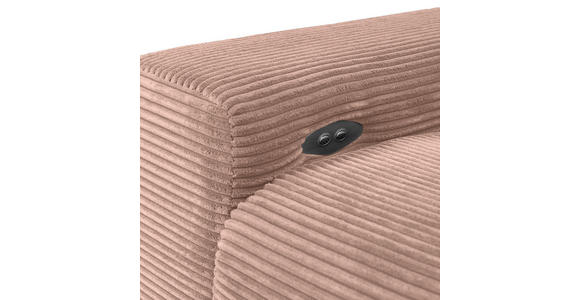 ECKSOFA Altrosa Cord  - Schwarz/Altrosa, KONVENTIONELL, Textil/Metall (295/165cm) - Carryhome