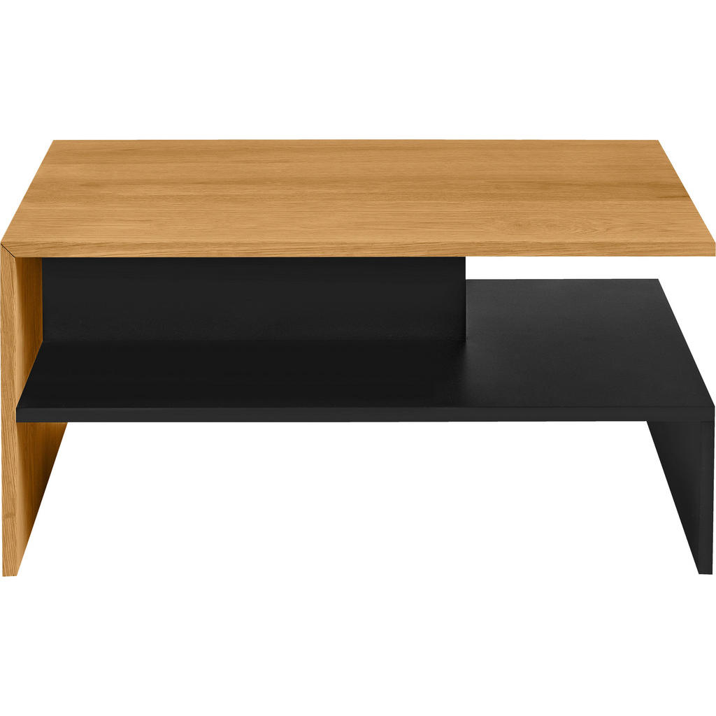 Thumbnail - Carryhome Couchtisch, Schwarz, Eiche, Holz, Holzwerkstoff, Eiche, furniert, rechteckig, Wange, 55x42.5x90 cm, einfacher ...