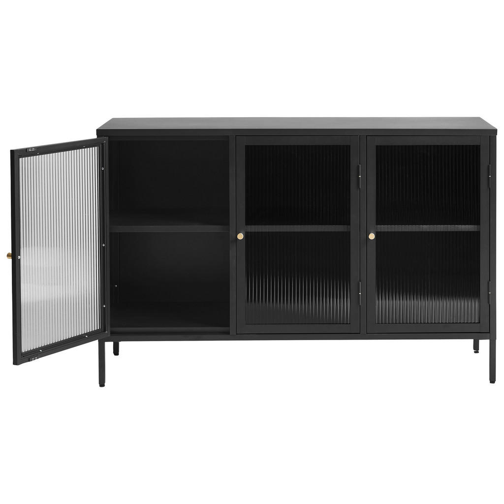 Thumbnail - Lomoco Sideboard, Schwarz, Gold, Metall, 1 Fächer, 132x85x40 cm, Beimöbel erhältlich, Wohnzimmer, Kommoden & Sideboards,...