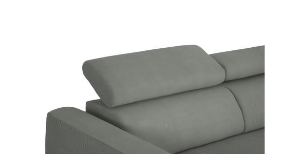 ECKSOFA in Feincord Hellgrau 280/205 cm - Hellgrau/Schwarz, Design, Textil/Metall (280/205cm) - Xora
