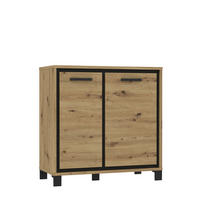 KOMMODE  in 91,4/91,2/41,5 cm  - Eichefarben/Schwarz, MODERN, Holzwerkstoff/Kunststoff (91,4/91,2/41,5cm) - MID.YOU