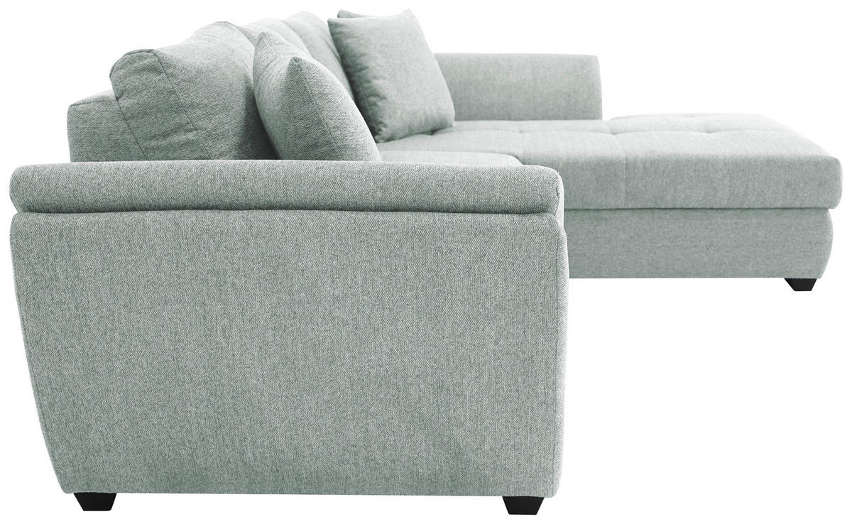 ECKSOFA in Webstoff Hellgrau  - Hellgrau/Schwarz, Design, Kunststoff/Textil (278/187cm) - Livetastic