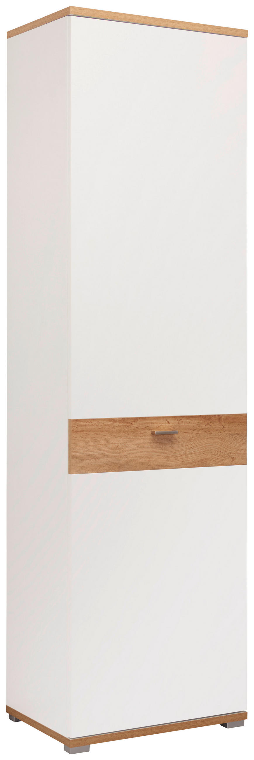 GARDEROBENSCHRANK Weiß, Eichefarben - Eichefarben/Weiß, Design, Holzwerkstoff/Metall (58/205/40cm) - Carryhome