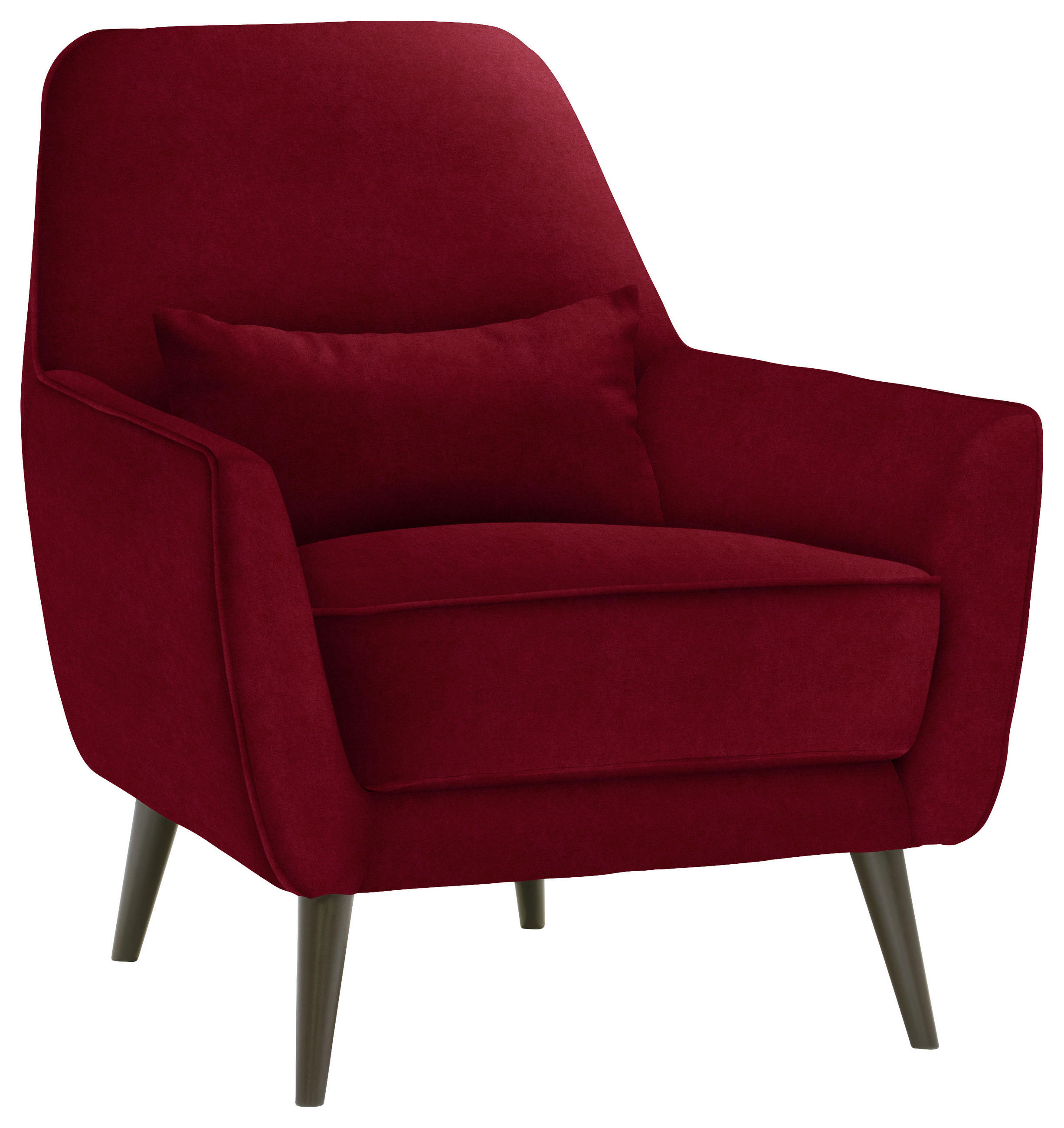 FÅTÖLJ i textil röd  - röd/svart, Modern, trä/textil (77/86/80cm) - MID.YOU
