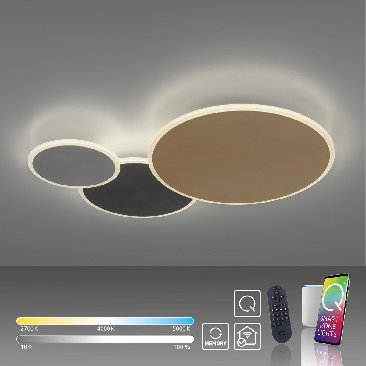 LED-DECKENLEUCHTE 65/40/5 cm    - Design, Metall (65/40/5cm)