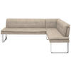 ECKBANK in Textil, Metall Sandfarben, Chromfarben  - Sandfarben/Chromfarben, Design, Textil/Metall (213/154cm) - Novel