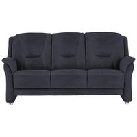 3-SITZER-SOFA in Mikrofaser Dunkelblau  - Beige/Alufarben, Konventionell, Textil/Metall (198/100/89cm) - Beldomo Comfort