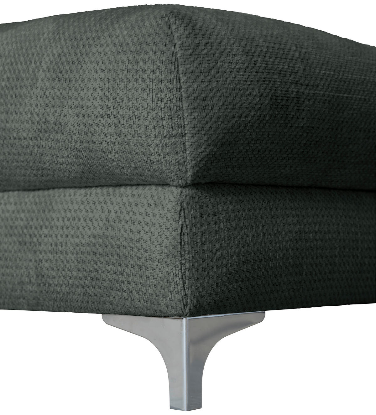 ECKSOFA Dunkelgrau Chenille  - Chromfarben/Dunkelgrau, KONVENTIONELL, Textil/Metall (227/329cm) - Carryhome