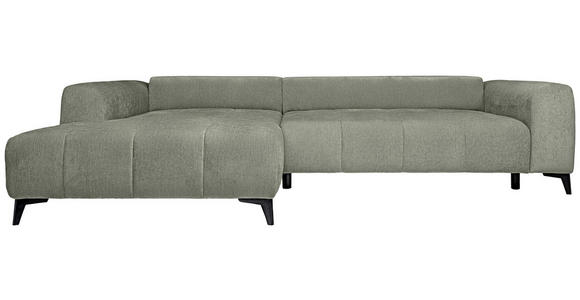 ECKSOFA  in Chenille Mintgrün  222/279 cm  - Schwarz/Mintgrün, KONVENTIONELL, Kunststoff/Textil (222/279cm) - Hom`in