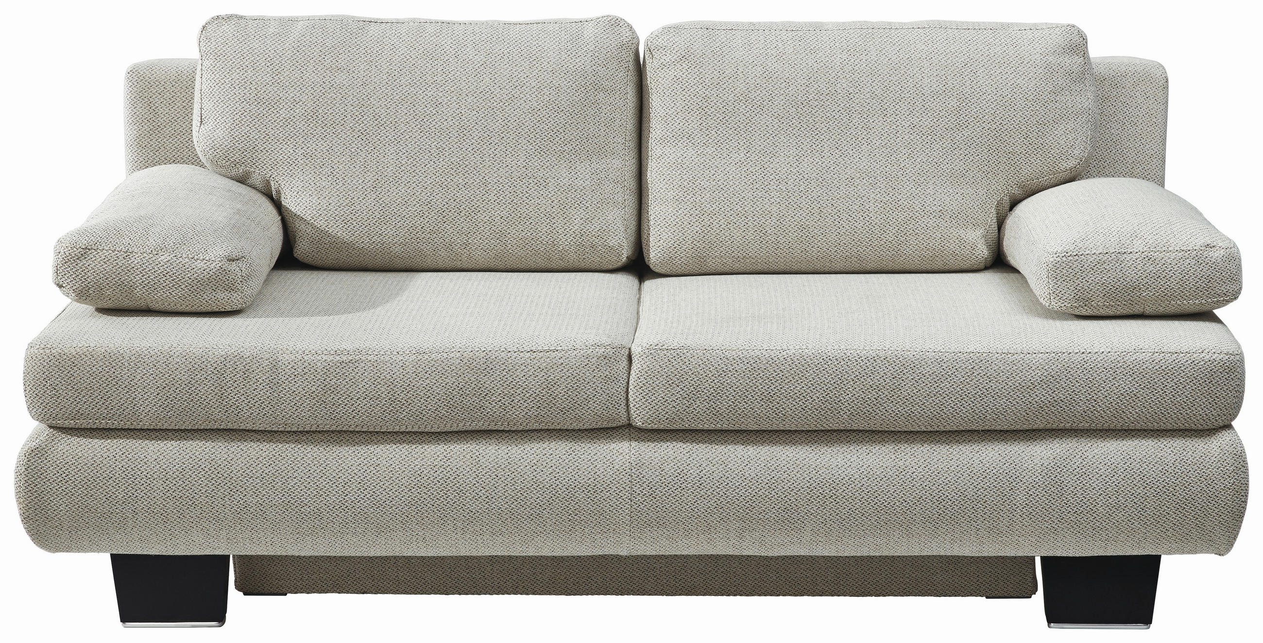 SCHLAFSOFA Macy  mit Fußauswahl, Stoffauswahl, Schlafen auf Sitzhöhe, Rücken echt Beige  - Wengefarben/Beige, Design, Holz/Textil (203/94/100cm) - Novel
