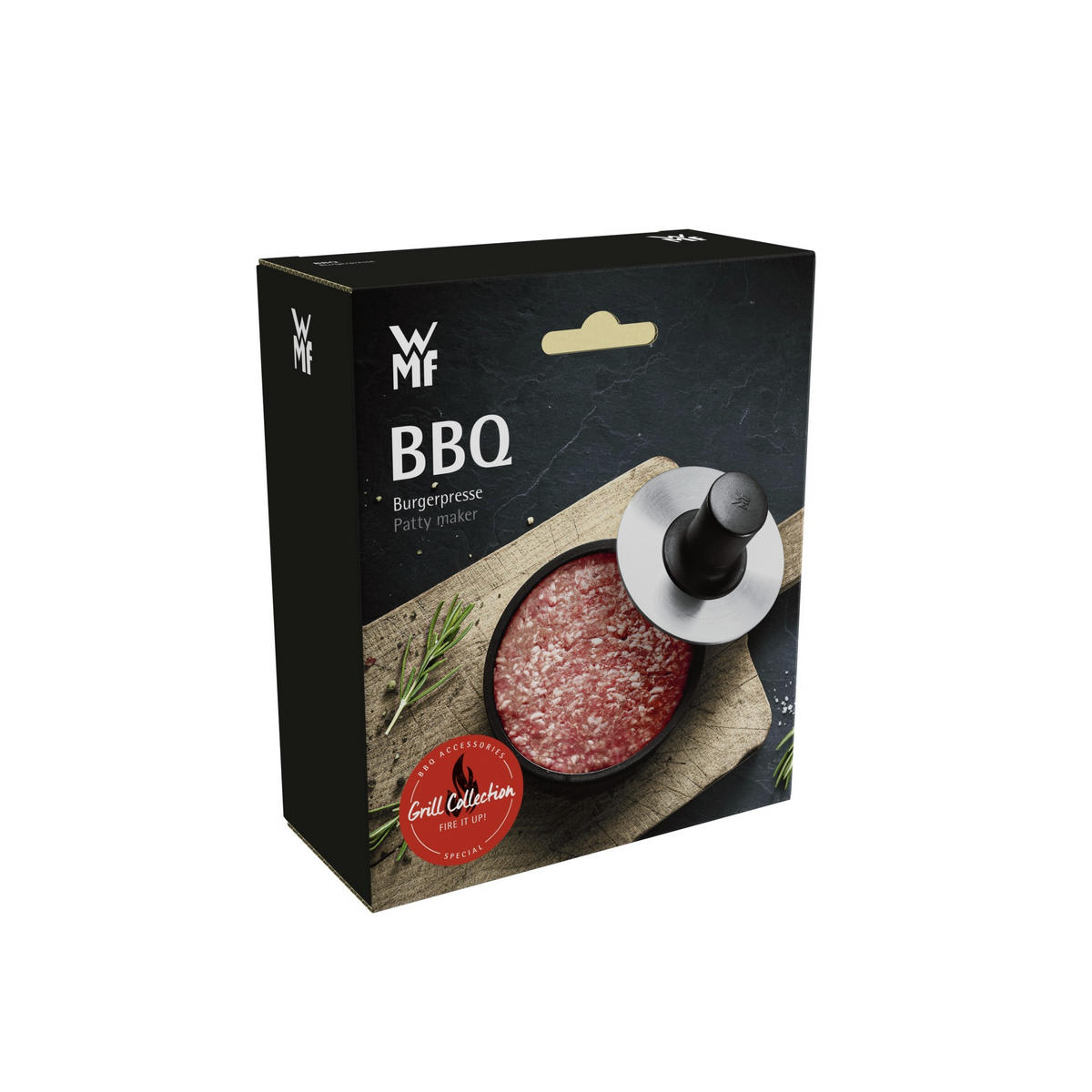HAMBURGERPRESSE   - Edelstahlfarben/Schwarz, Basics, Kunststoff/Metall (12,5cm) - WMF