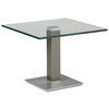 BEISTELLTISCH Metall, Glas 60/60/46-65 cm  - Edelstahlfarben/Grau, Design, Glas/Kunststoff (60/60/46-65cm)