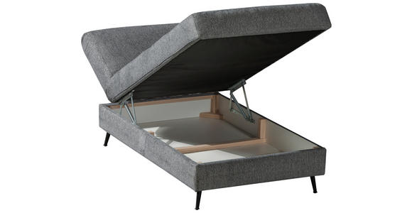 RÉCAMIERE in Webstoff Grau, Beige - Beige/Schwarz, Design, Textil/Metall (205/90/92cm) - Novel