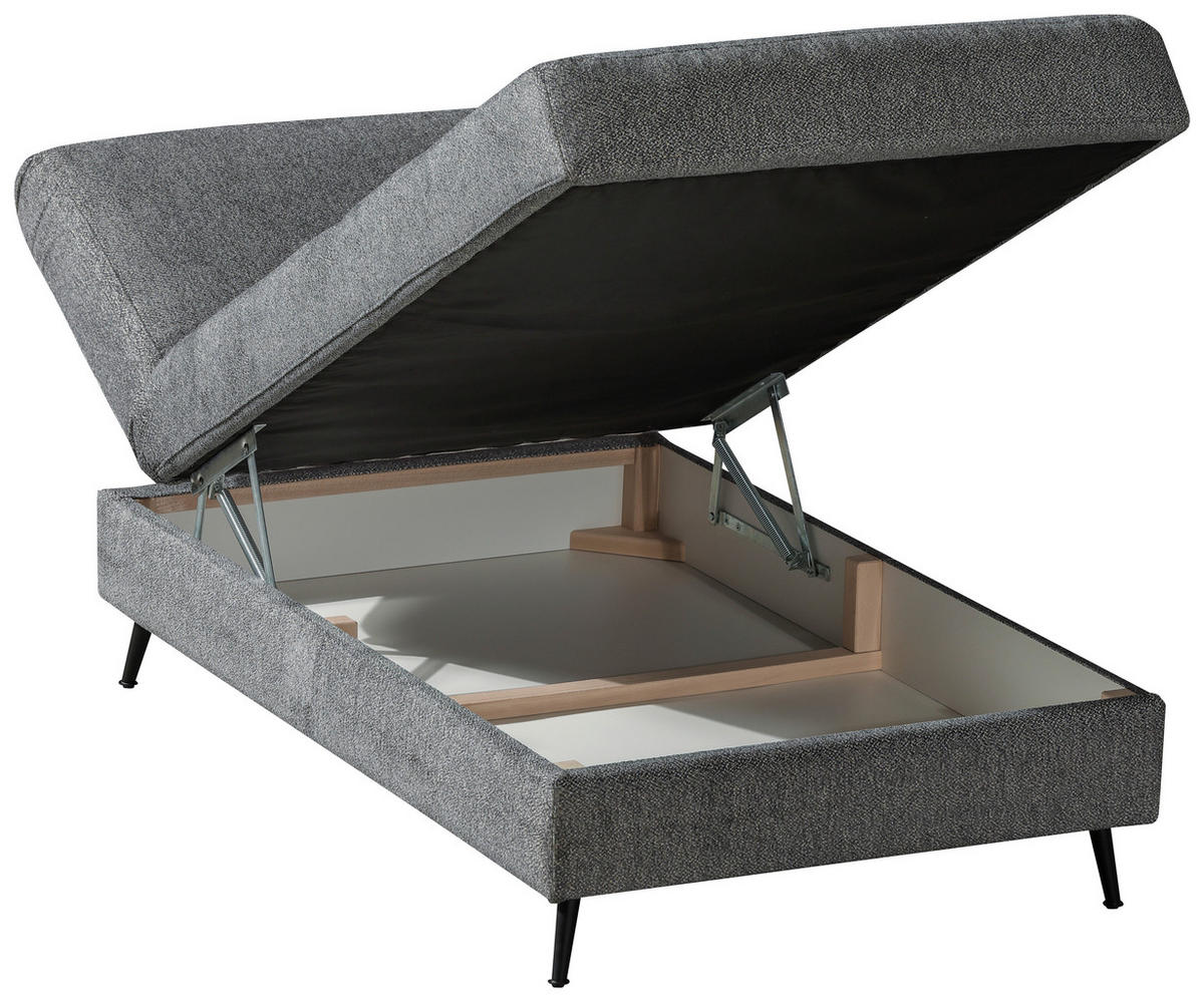 RÉCAMIERE Grau, Beige Webstoff  - Beige/Schwarz, Design, Textil/Metall (205/90/92cm) - Novel