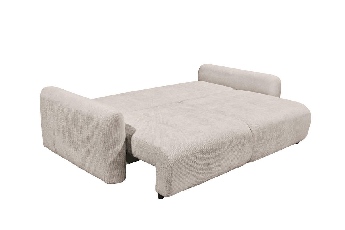 SCHLAFSOFA Webstoff Beige  - Beige/Schwarz, Modern, Kunststoff/Textil (240/89/122cm) - MID.YOU