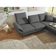 ECKSOFA  in Flachgewebe Dunkelgrau  255-365/175-224 cm  - Dunkelgrau/Schwarz, Design, Textil/Metall (255-365/175-224cm) - Dieter Knoll