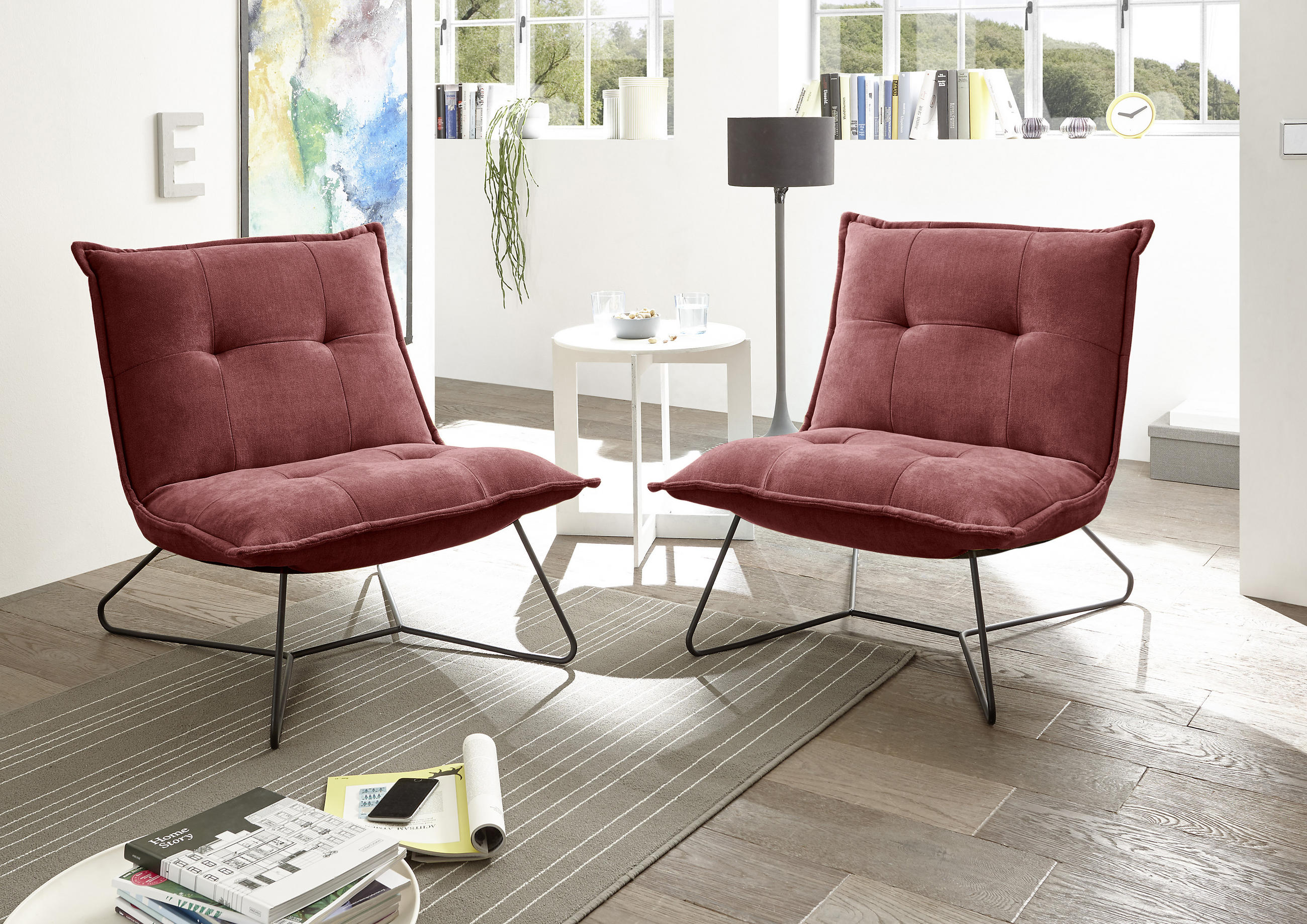 FOTELJA 69/76/86 cm , bobica  - bobica/crna, Osnovno, metal/tekstil (69/76/86cm) - Hom`in