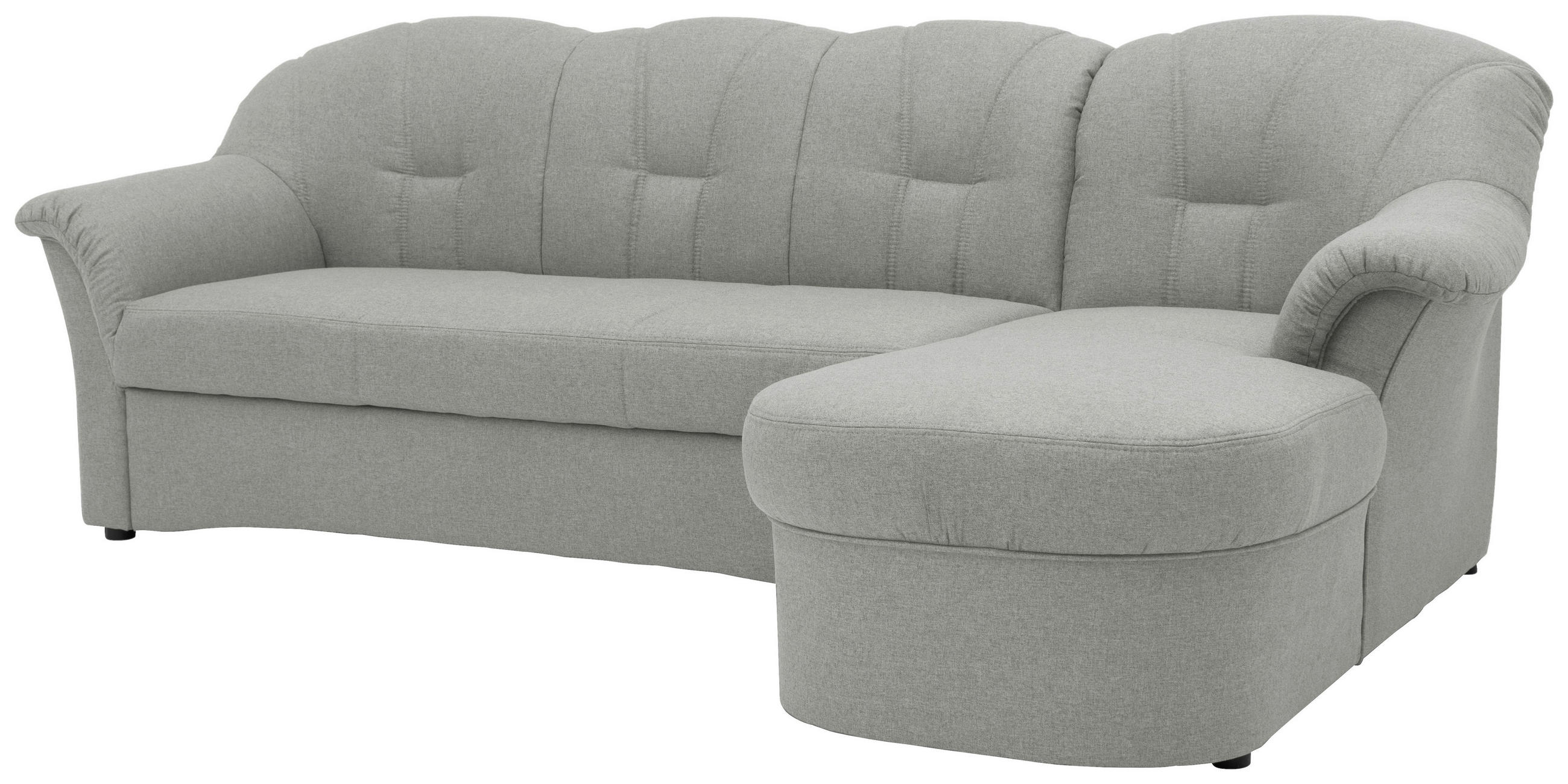 ECKSCHLAFSOFA Silberfarben Webstoff  - Silberfarben/Schwarz, KONVENTIONELL, Kunststoff/Textil (233/142cm) - MID.YOU