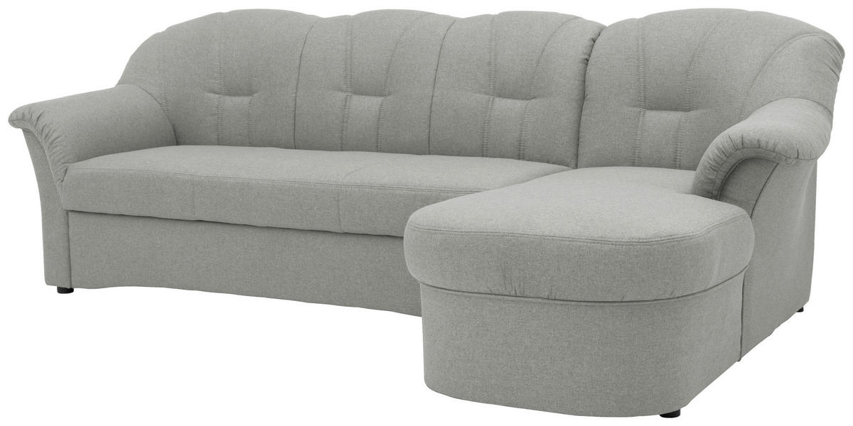 ECKSOFA in Webstoff Silberfarben  233/142 cm  - Silberfarben/Schwarz, KONVENTIONELL, Kunststoff/Textil (233/142cm) - MID.YOU