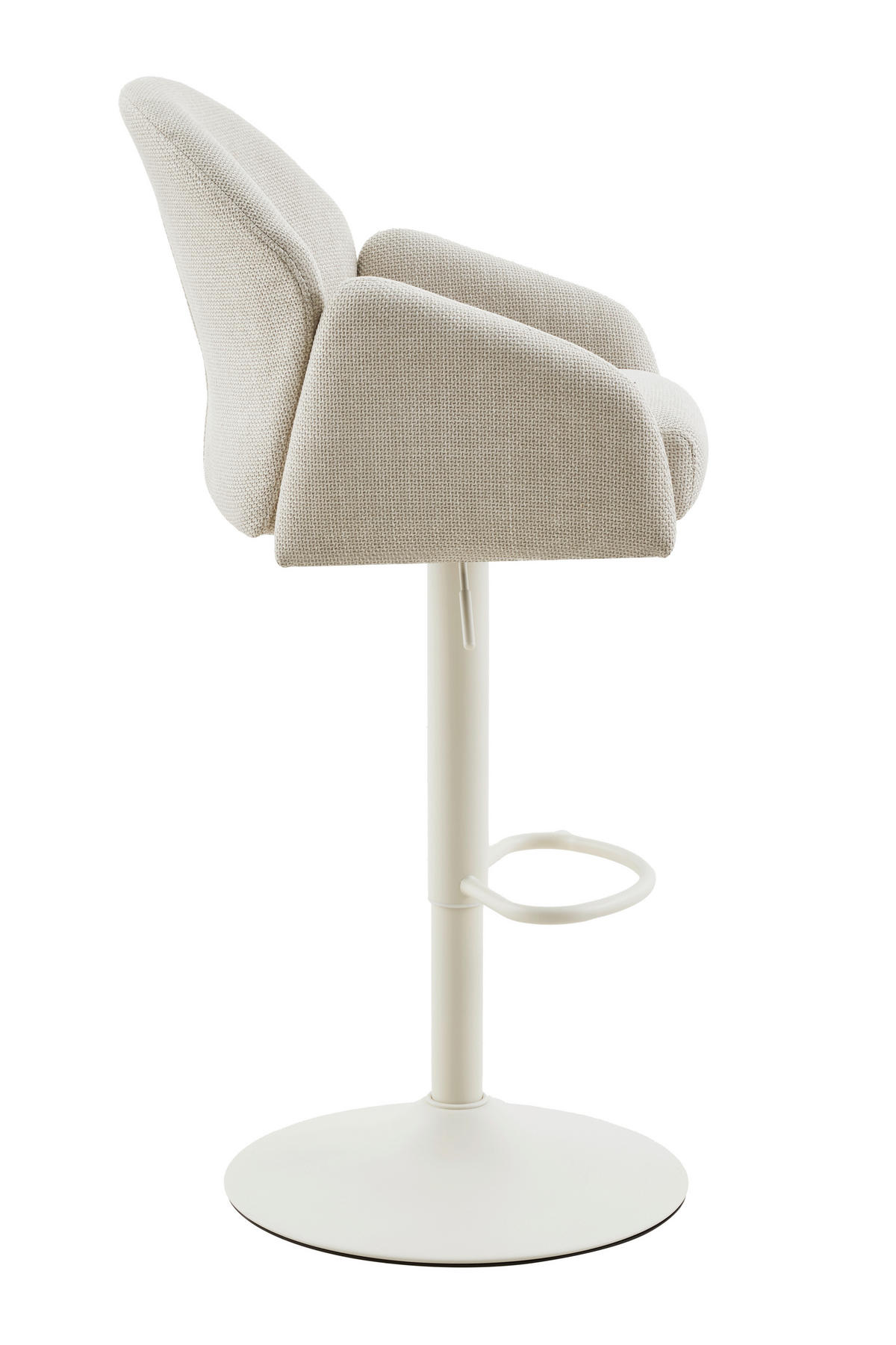 BARHOCKER-SET Webstoff Beige Stahl erweiterbar, Sitzfläche 360° drehbar  - Beige/Creme, MODERN, Textil/Metall (51,5/96-117/53cm) - MID.YOU