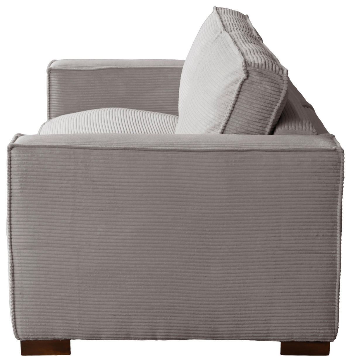 SCHLAFSOFA Cord Hellgrau  - Dunkelbraun/Hellgrau, Design, Holz/Textil (203/85/99cm) - MID.YOU