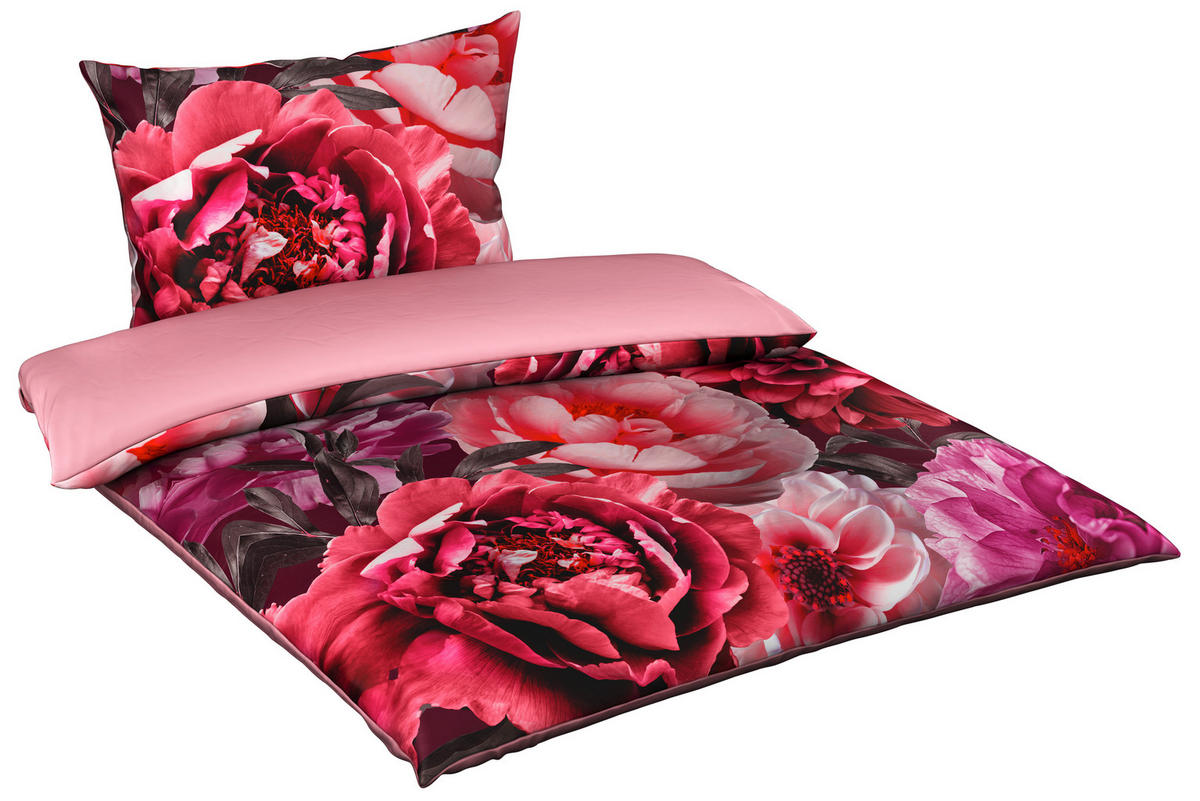 OBOJSTRANNÁ POSTEĽNÁ BIELIZEŇ, satén, ružová, 140/200 cm - ružová, Design, textil (140/200cm) - Novel