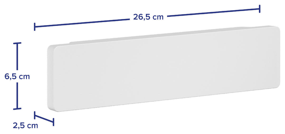 MESSERLEISTE  - Weiß, Basics, Kunststoff/Metall (26,5/6,5/2,5cm) - Tesa