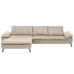 ECKSOFA in Mikrofaser Naturfarben  - Schwarz/Naturfarben, Design, Textil/Metall (181/341cm) - Dieter Knoll