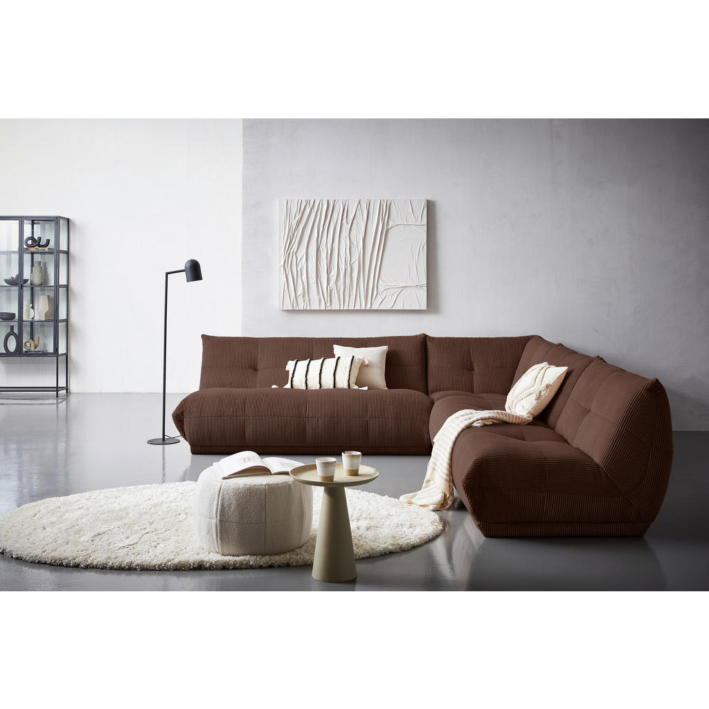 Thumbnail - Livetastic Ecksofa, Braun, Textil, 6-Sitzer, Ottomane links, L-Form, einzeln stellbar, 315x285 cm, Made in EU, Rücken ec...