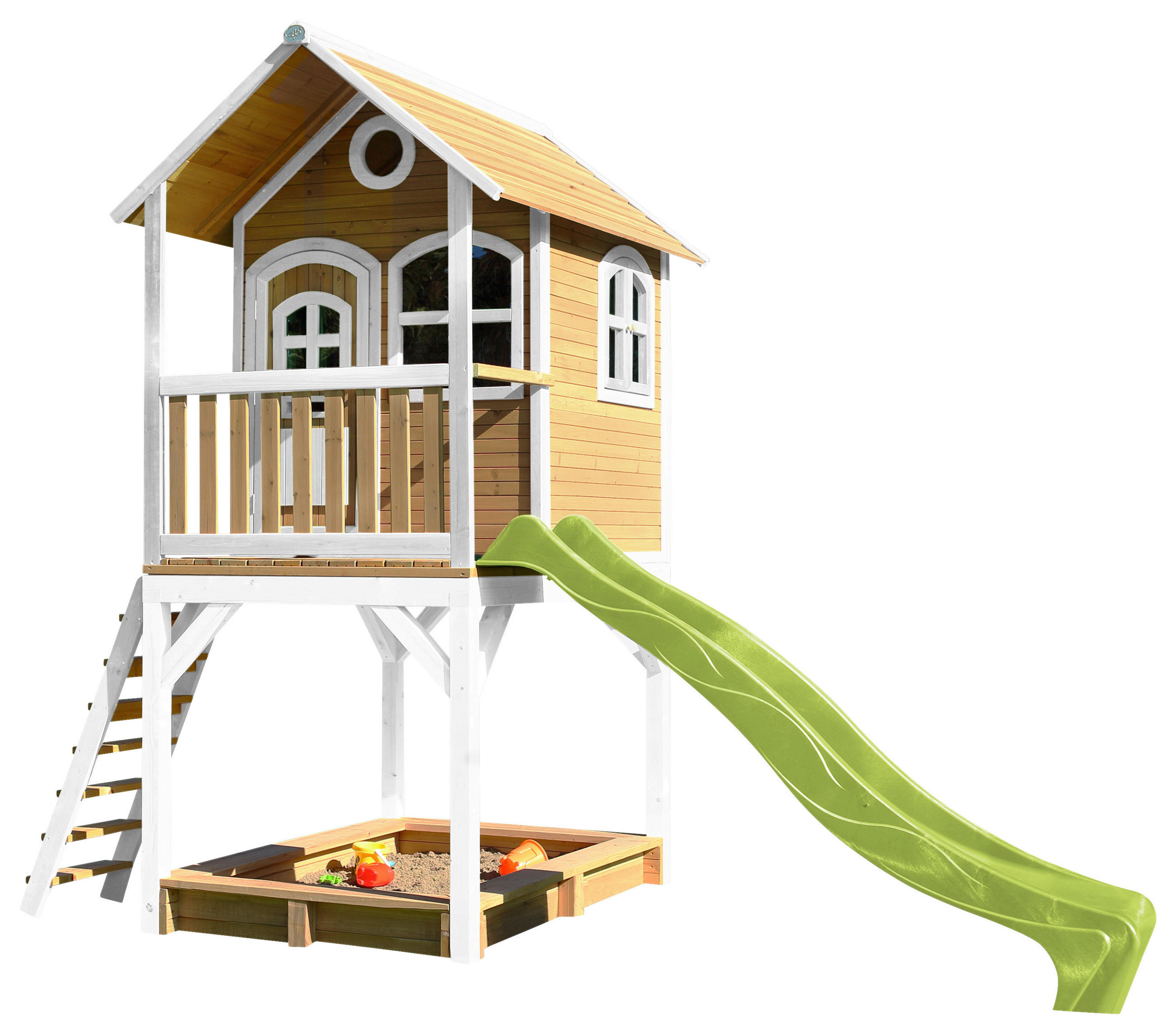 SPIELTURM 370/291/191 cm SPIELTURM SARAH  - Weiss/Braun, Konventionell, Holz/Kunststoff (370/291/191cm)