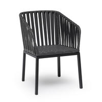 TRÄDGÅRDSSTOL i trä, metall, textil grå, svart  - svart/grå, Basics, metall/trä (58/80/64cm) - Hillerstorp