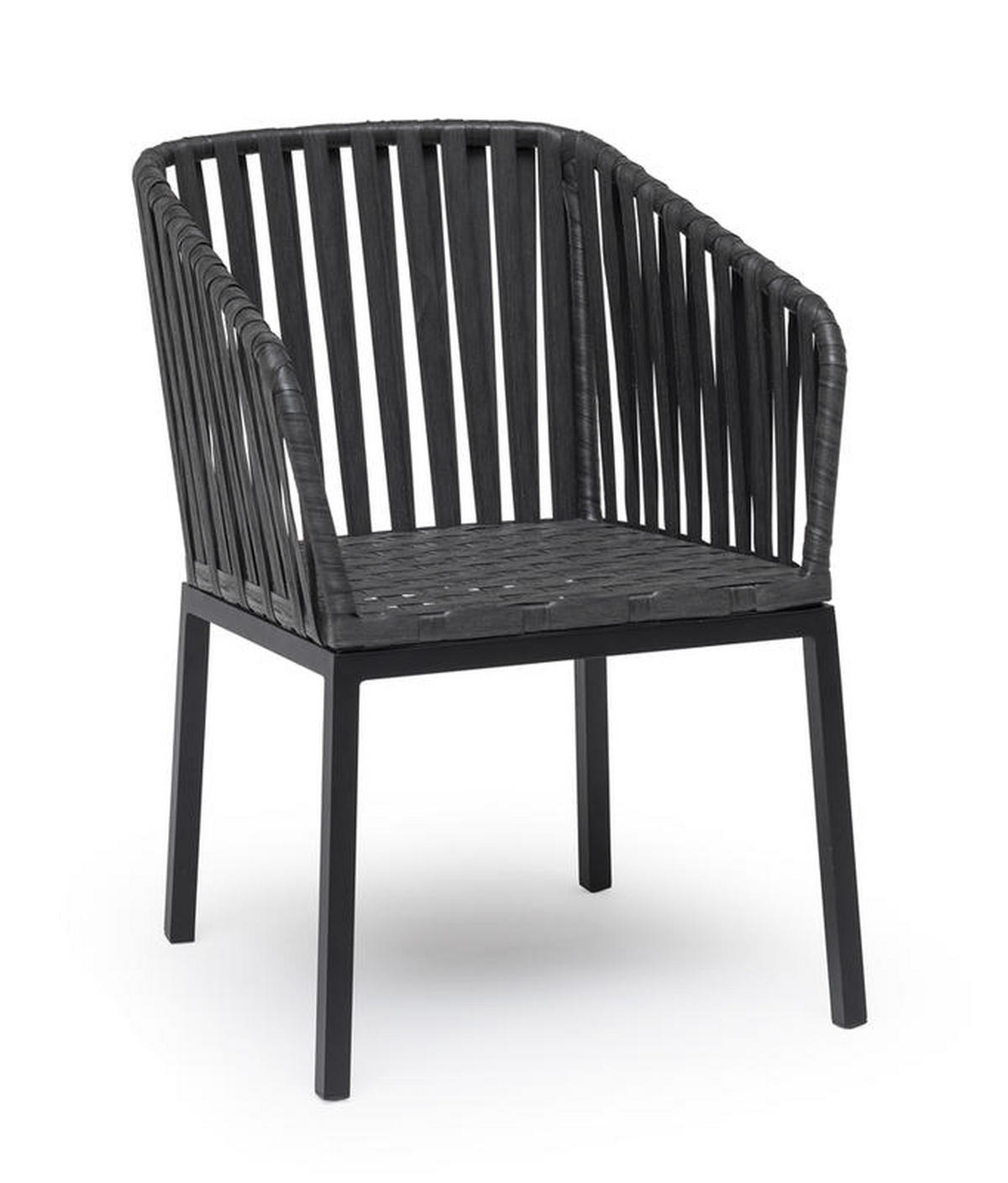 TRÄDGÅRDSSTOL i trä, metall, textil grå, svart  - svart/grå, Basics, metall/trä (58/80/64cm) - Hillerstorp