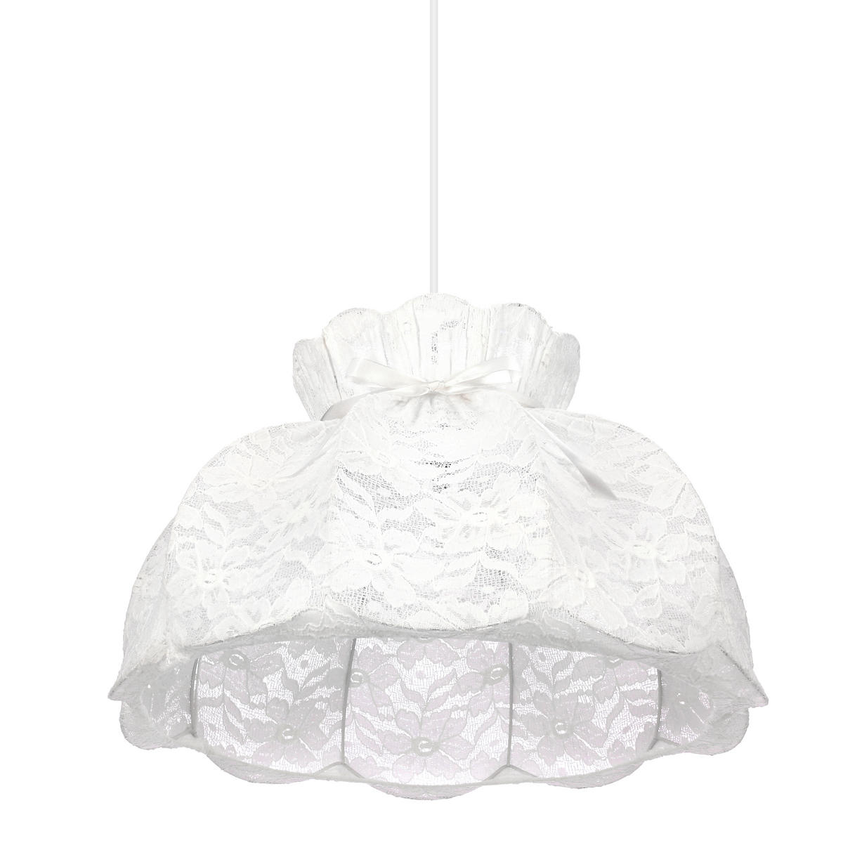 PENDELLEUCHTE 52/52/130 cm  - Weiß, KONVENTIONELL, Textil/Metall (52/52/130cm)