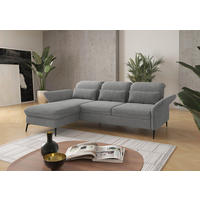ECKSOFA in Flachgewebe Grau  - Schwarz/Grau, Konventionell, Textil/Metall (198/264cm) - Sit & More